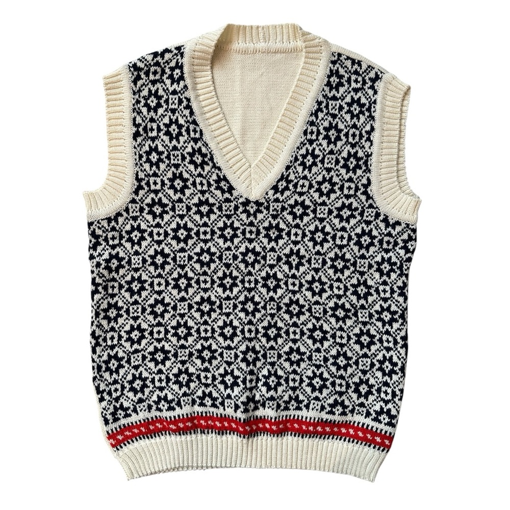 Vintage Slavic Patterned Sweater Vest